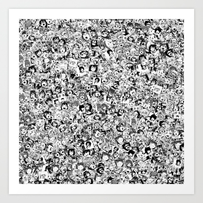 Ahegao Art Print By Dima V Society6,High Quality Aesthetics 1080p Bts Desktop Wallpaper Hd