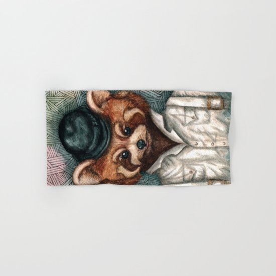 Cute Red Panda in Bowler hat Hand & Bath Towel