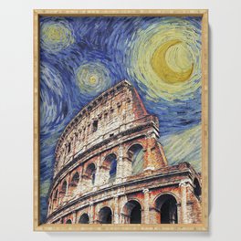 Colosseum, Rome, Italy - Starry Night Series Serving Tray
