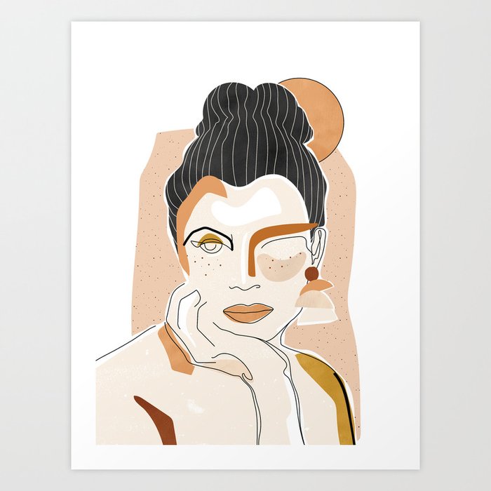 Woman With Freckles Art Print