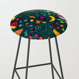 Hand-drawn candies pattern, multicolored sweets Bar Stool