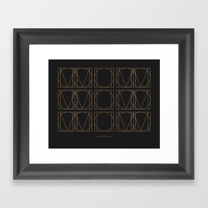 WOWWOWWOW in  almost black and gold Framed Art Print