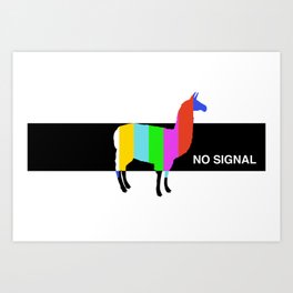 No Signal Llama Art Print
