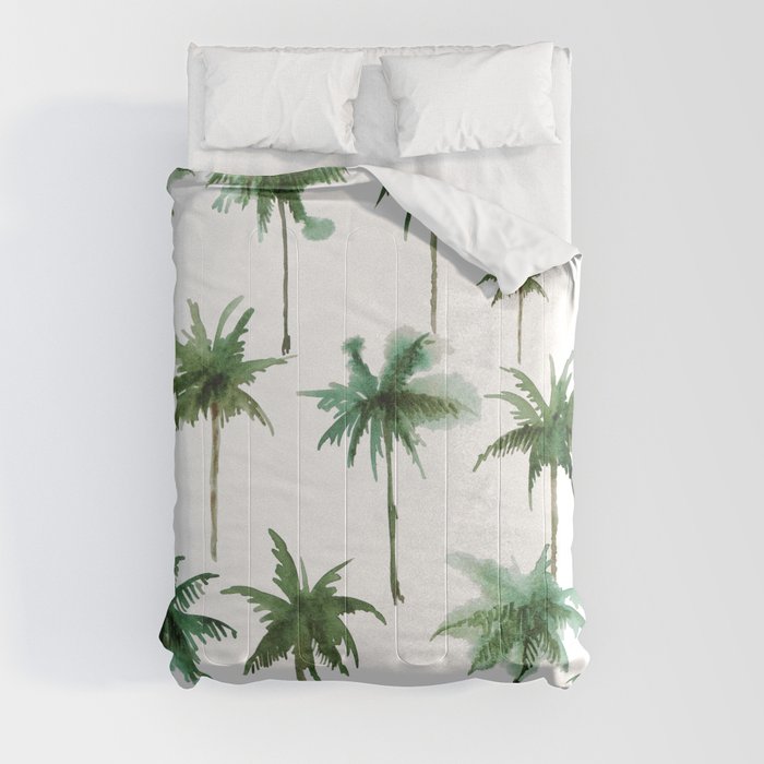 Palm trees watercolor  Comforter