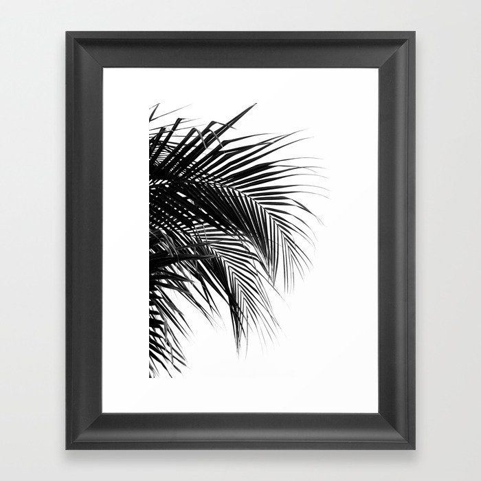 Tropical Black White Palm Leaves 1 Wall Decor Art Society6 Framed Print By Anita S Bella - Tropical Wall Decor Framed