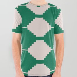 Green Ethnic Kilim Pattern All Over Graphic Tee