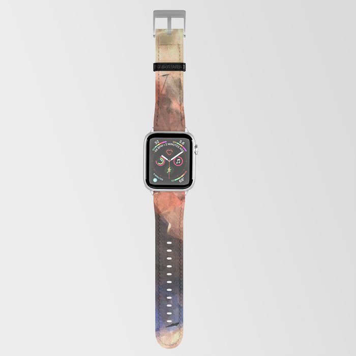 Dramatic smoke and mist. Magical Peach and blue abstract art Apple Watch Band