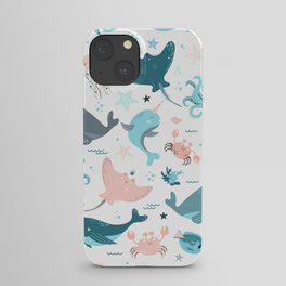 Cute seamless pattern with fish iPhone Case