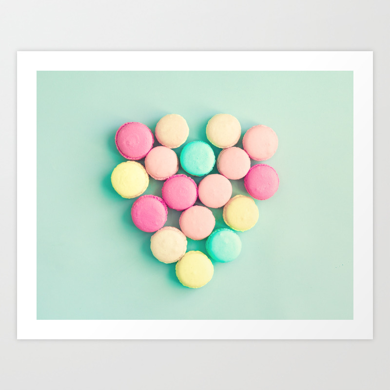 Macarons Macaroons Heart Ii Pop Art Art Print By Andreka Society6