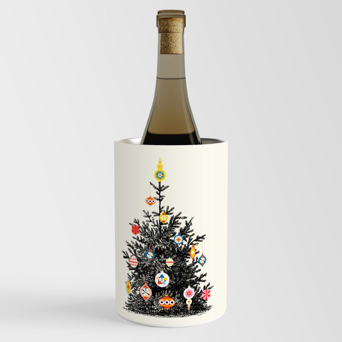 Retro Decorated Christmas Tree Wine Chiller