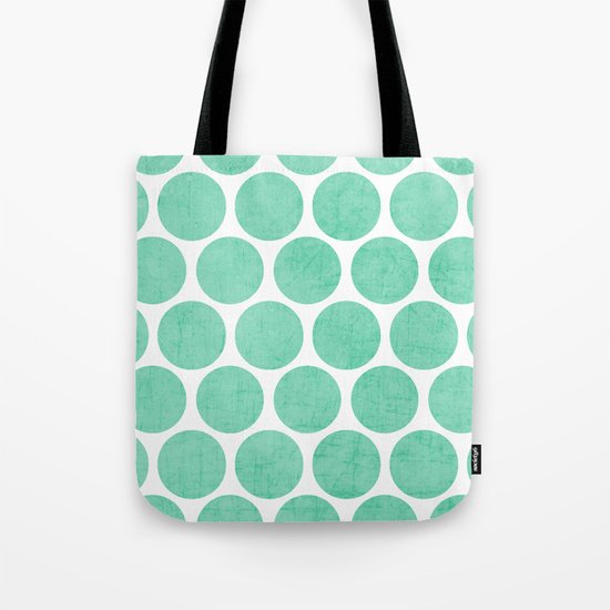 mint polka dots Tote Bag