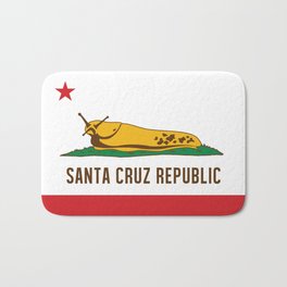 Santa Cruz Republic Banana Slug Flag Bath Mat | Graphicdesign, Santacruz, California, Republic, Slug, Banana, Flag 