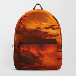 Red Heat Backpack | Unset, Photo, Dragonfire, Sunrise, Summer, Sunset, Nature, Redsun, Rainbow, Orangeclouds 