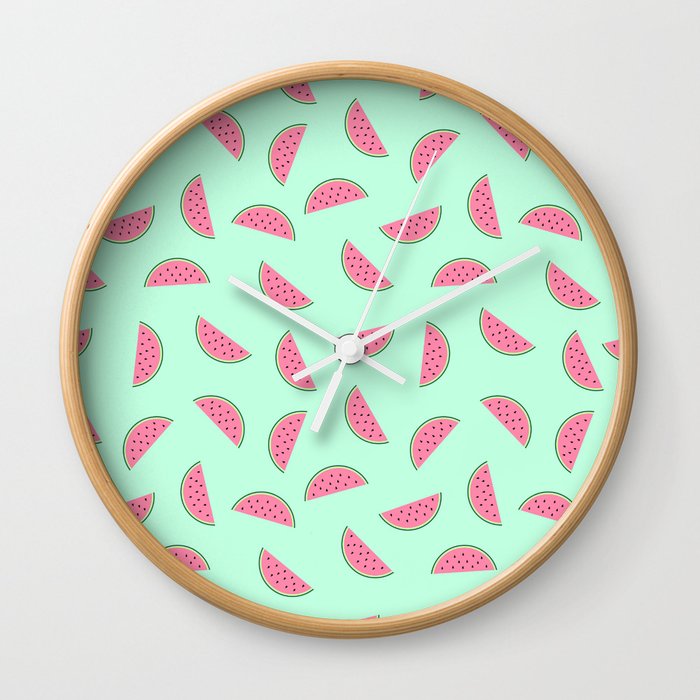 Seamless Watermelon Pattern Wall Clock