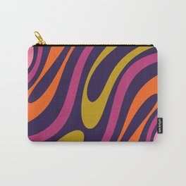 Wavy Loops Colorful Retro Abstract Pattern Purple Blue Lime Orange Carry-All Pouch