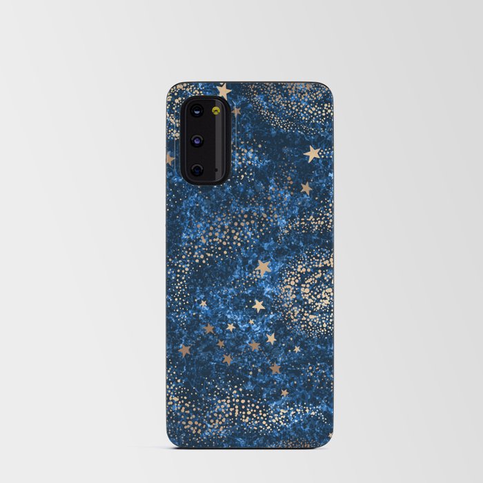 Magical Starry Night Sky Golden Cosmic Swirls Android Card Case