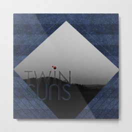 Twin Suns Metal Print | Landscape, Space, Graphic Design 