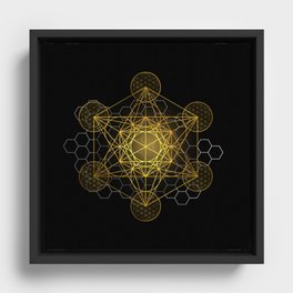 Sacred Geometry Metatrons Cube  Framed Canvas