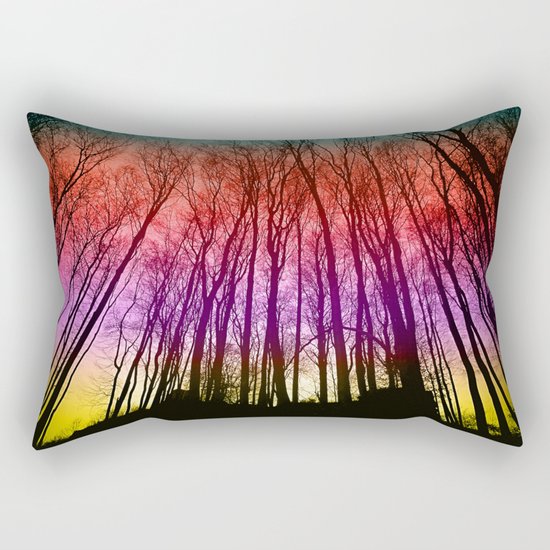 Colorful forest silhoutte Rectangular Pillow