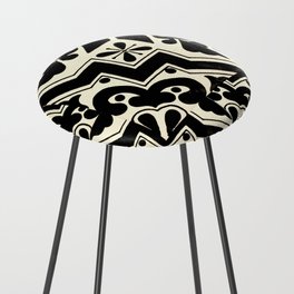 talavera mexican tile in black and white Counter Stool