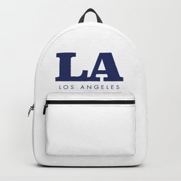 LA - Typography Sign - Los Angeles Backpack | Typography, Gift, City, Cityincalifornia, Travel, Graphicdesign, La, Blue, Wallart, Apartment 