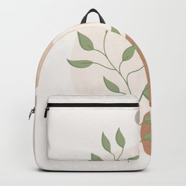 Abstract Rock Geometry 19 Backpack | Leaves, Watercolor, Painting, Line, Abstract, Plant, Geometry, Geometric, Balance, Art 