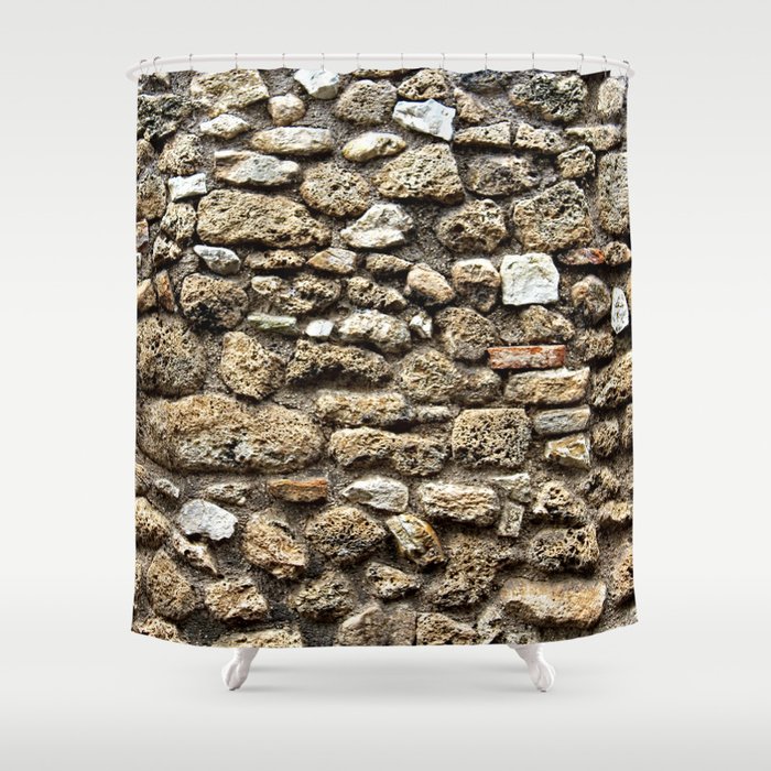 Ancient Roman Stone Wall Shower Curtain