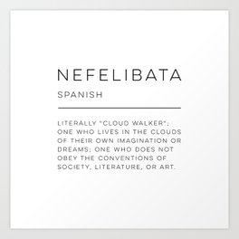 Nefelibata Definition Art Print