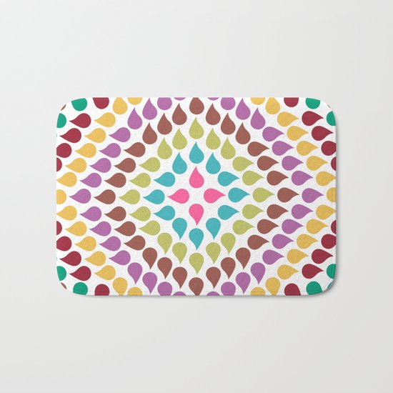 Seamless Colorful Raindrops IV Bath Mat