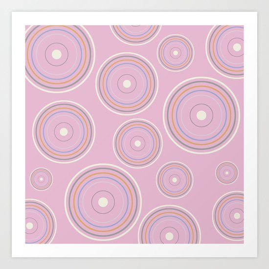 CONCENTRIC CIRCLES IN PINK (abstract pattern) Art Print