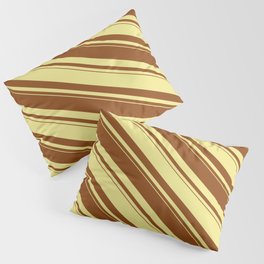[ Thumbnail: Tan and Brown Colored Lines/Stripes Pattern Pillow Sham ]