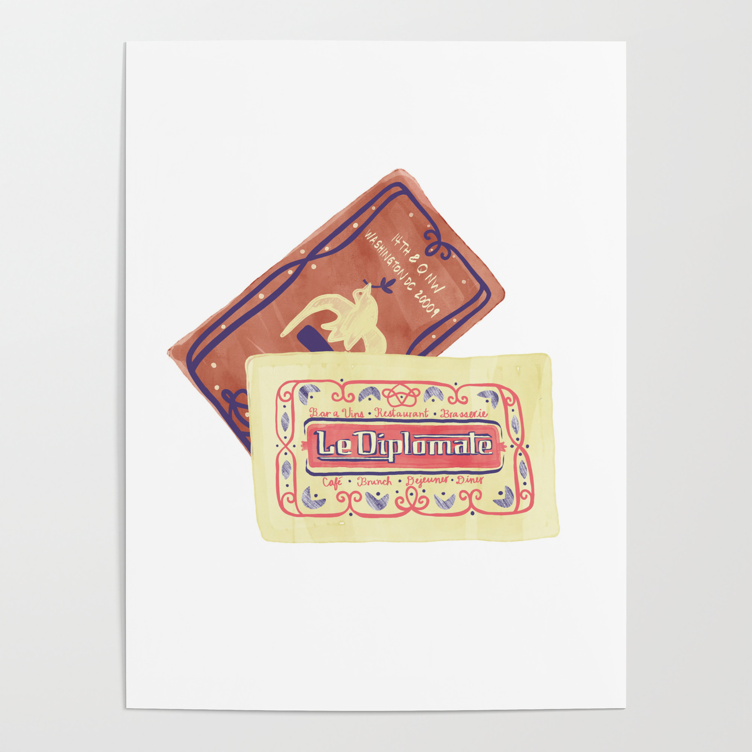 Le Diplomate Washington Dc Matchbook Print Poster By Simple But Splendid Society6