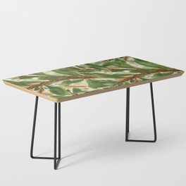 Watercolor abstract green and earthy leaves Coffee Table