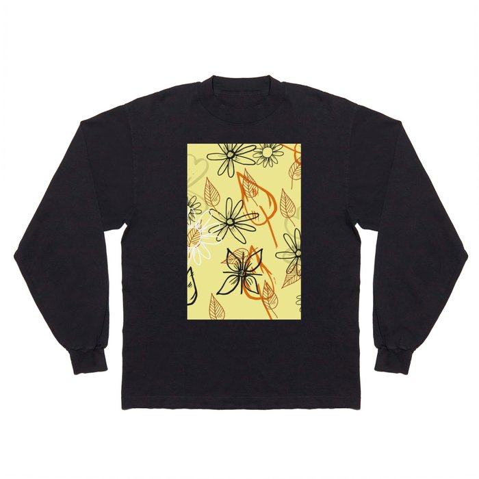 Flower And Leaves Long Sleeve T Shirt