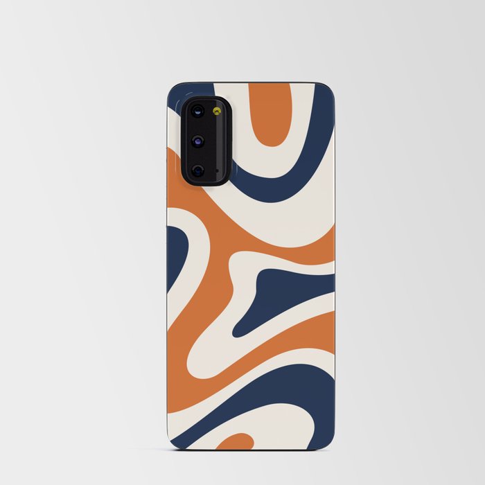 Modern Abstract Pattern 3 in Navy Orange (Liquid Swirl Design) Android Card Case