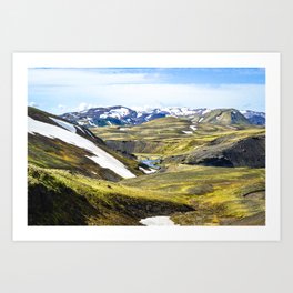 Green Mountains Landscape | Iceland | Nature, travel and landscape photography | Art and photo print Art Print