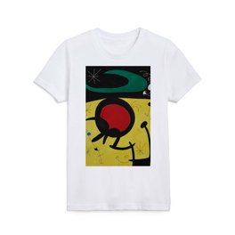 Joan Miro Vol Doiseaux, 1968, Flight of Birds Encircling the 3 Haired Woman on a Moon, Artwork, Prin Kids T Shirt