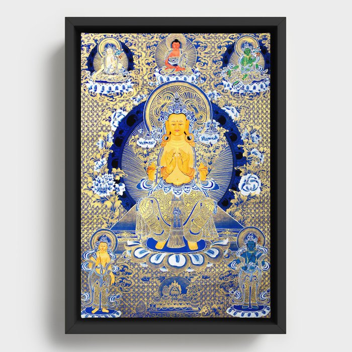 Tibetan Buddhist Future Buddha Maitreya Framed Canvas