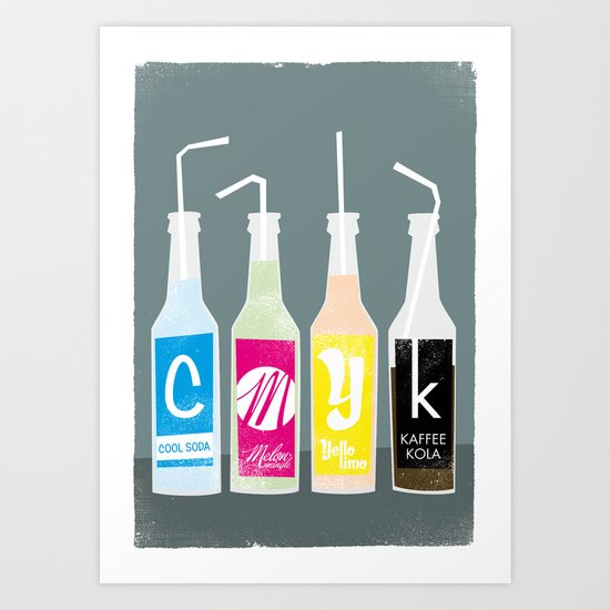 CMYK BOTTLES Art Print
