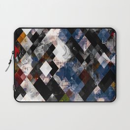 geometric pixel square pattern abstract background in blue red black Laptop Sleeve
