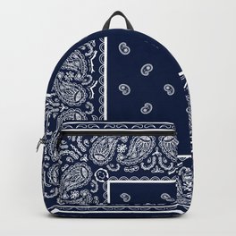 Navy Blue and White Bandana Backpack
