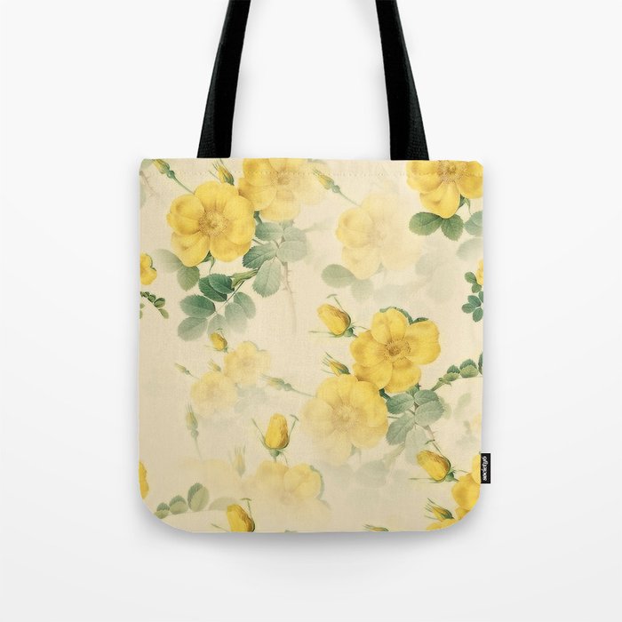 Vintage Yellow Flowers Elegant Collection Tote Bag