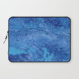 Abstract Blue Acrylic Paint Pour Laptop Sleeve