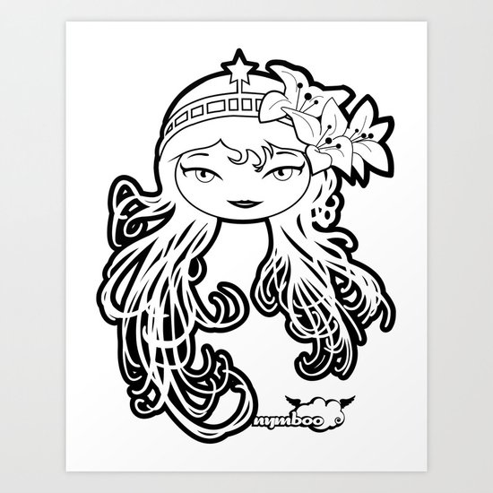 Lybee Black & White Art Print
