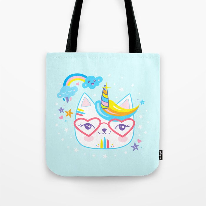 Caticorn Unicorn Crazy Cat Lady Kawaii Gift Unicat Tote Bag By