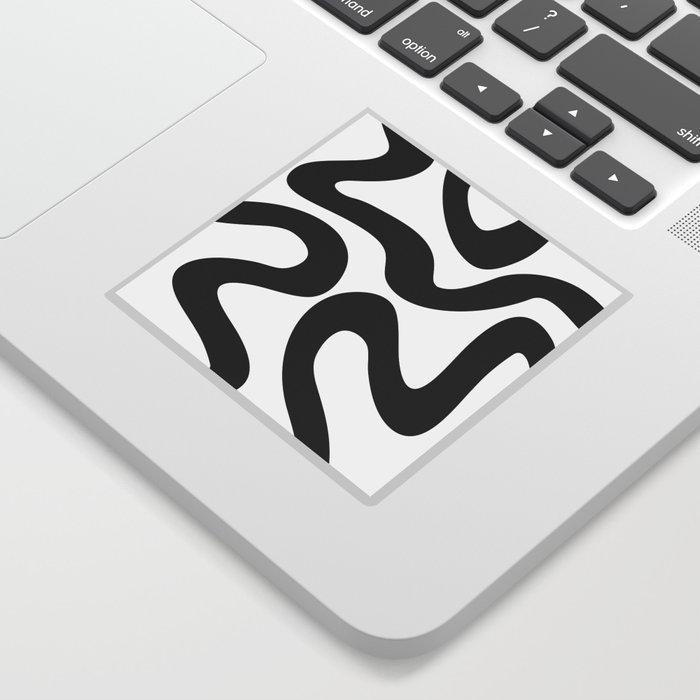 Abstract waves - white and black Sticker
