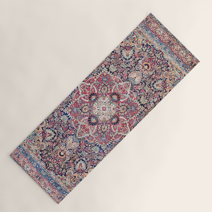 Kashan Central Persian Rug Print Yoga Mat by Vicky BragoMitchell