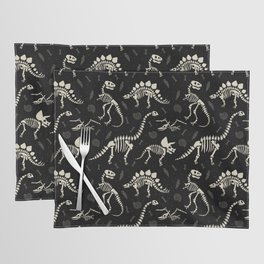 Dinosaur Fossils on Black Placemat