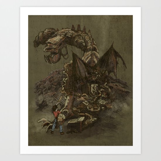 Junkyard Dragon Art Print