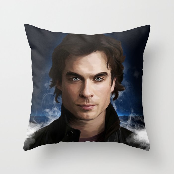 Damon Salvatore Ian Somerhalder Throw Pillow by Jocabz Society6